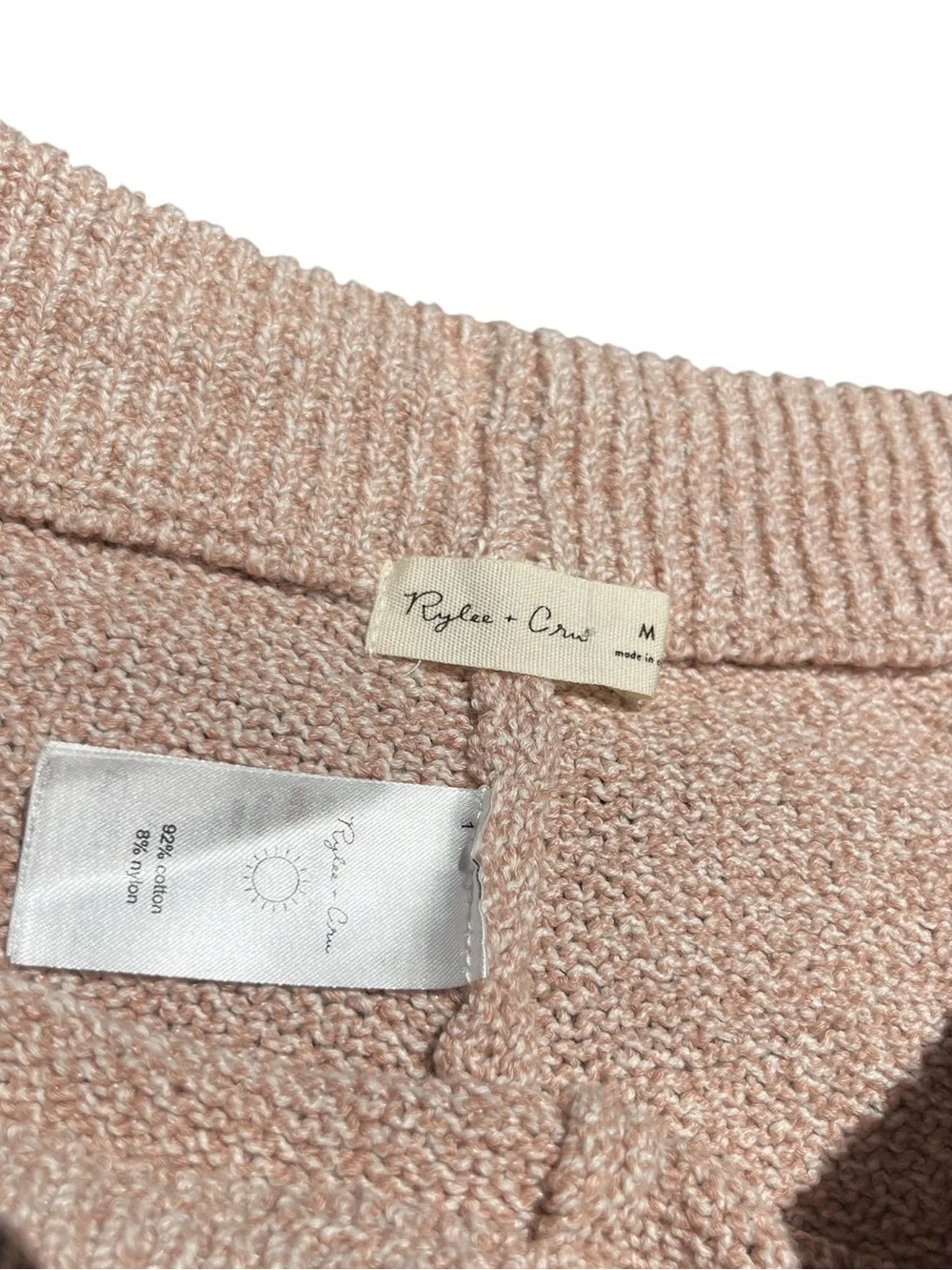 Rylee + Cru Women's Knit Shorts - Heathered Rose Loungewear Sz M